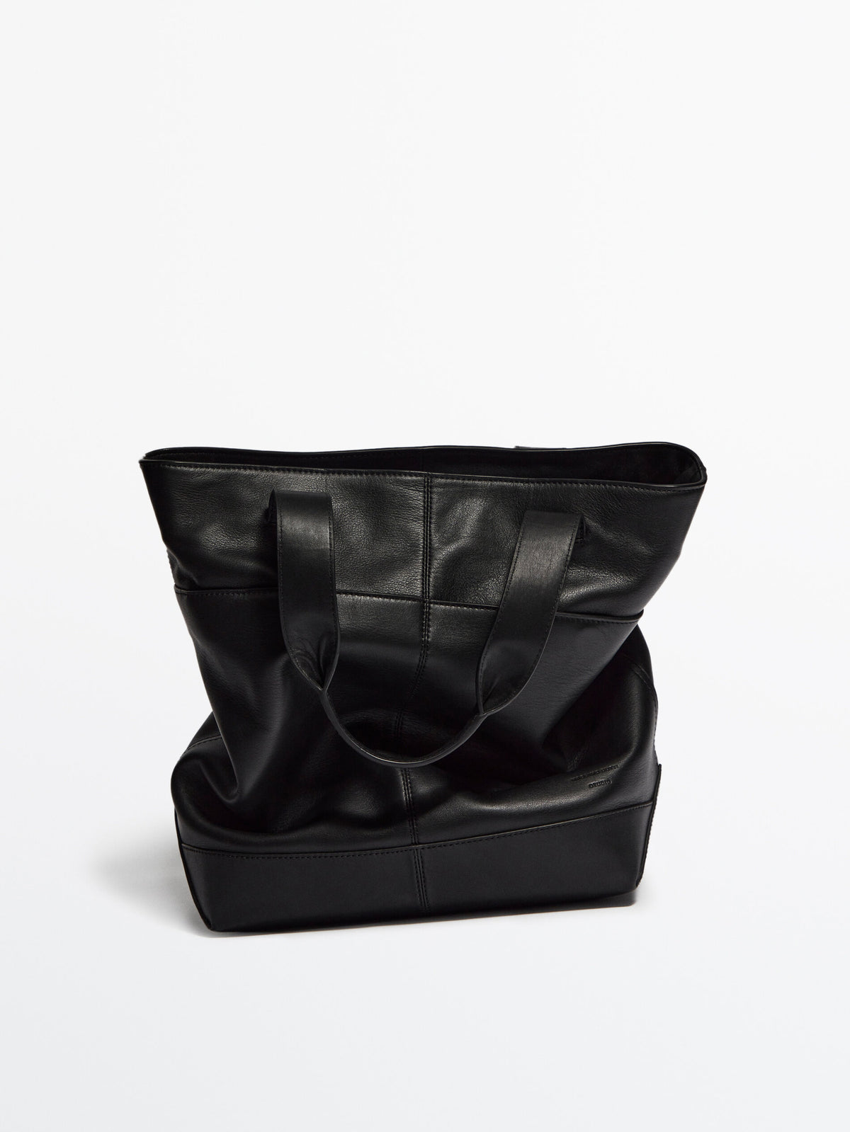 Bolso tote piel negro -Studio - NEGRO