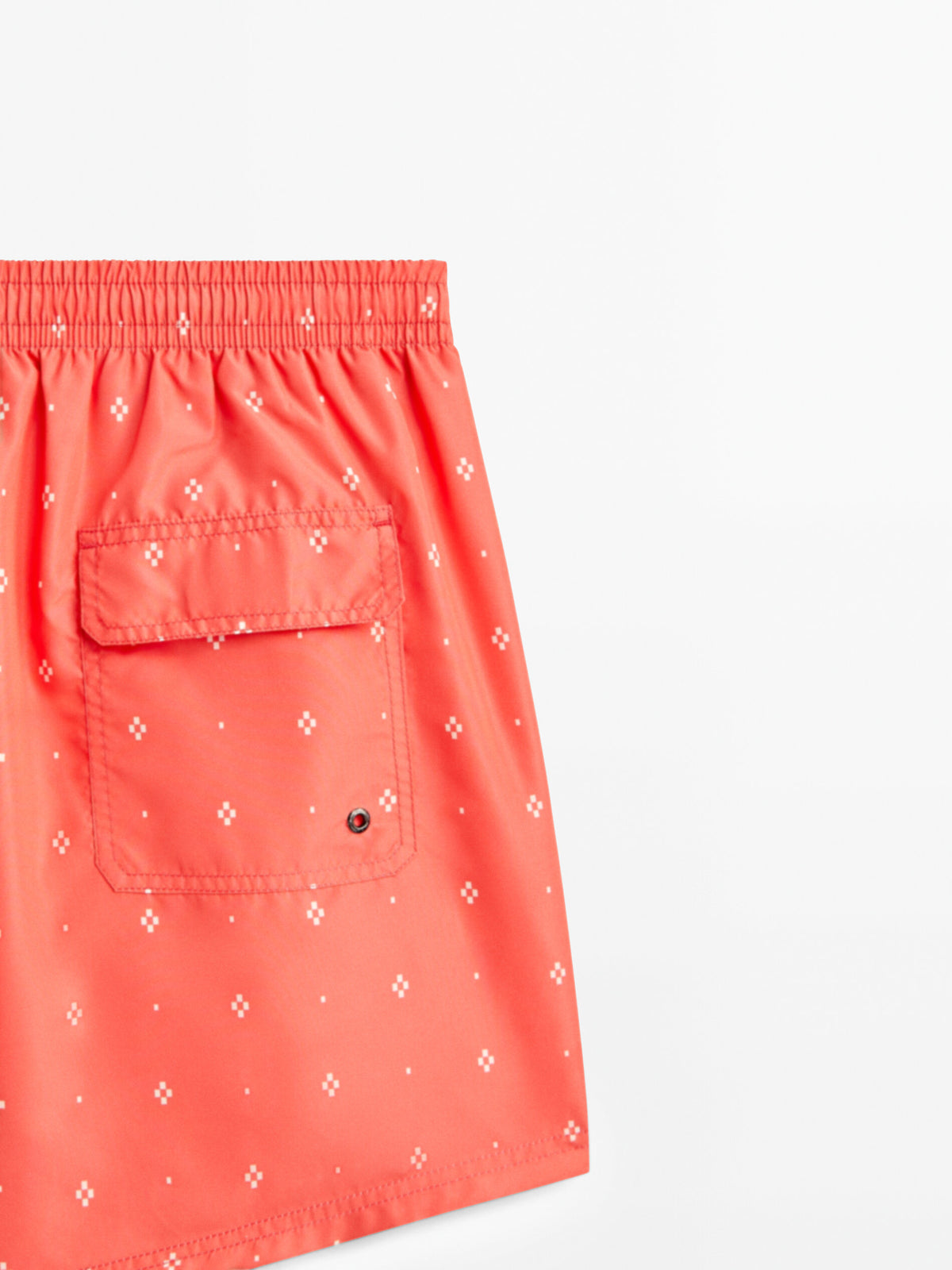 Bañador estampado rombo - CORAL