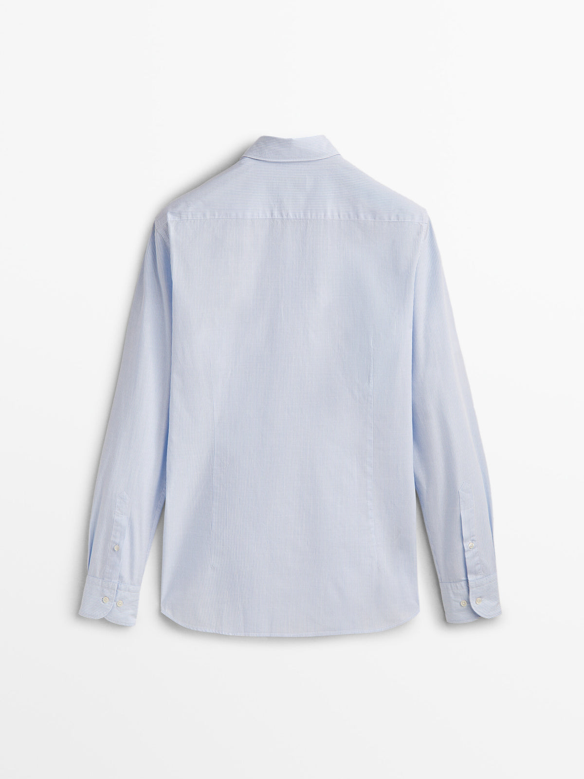 Camisa mil rayas algodón flamé slim fit - CELESTE