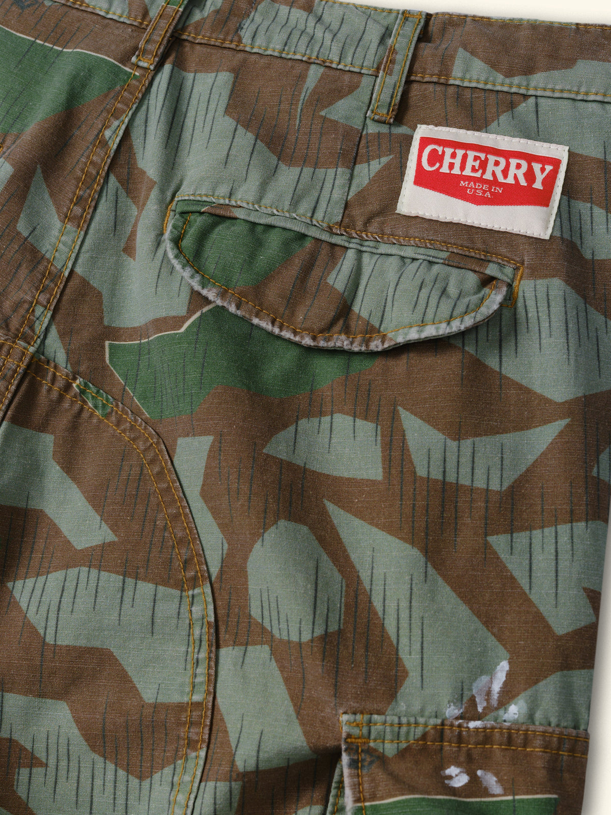 Wide Leg Cargo Pants (Camo)