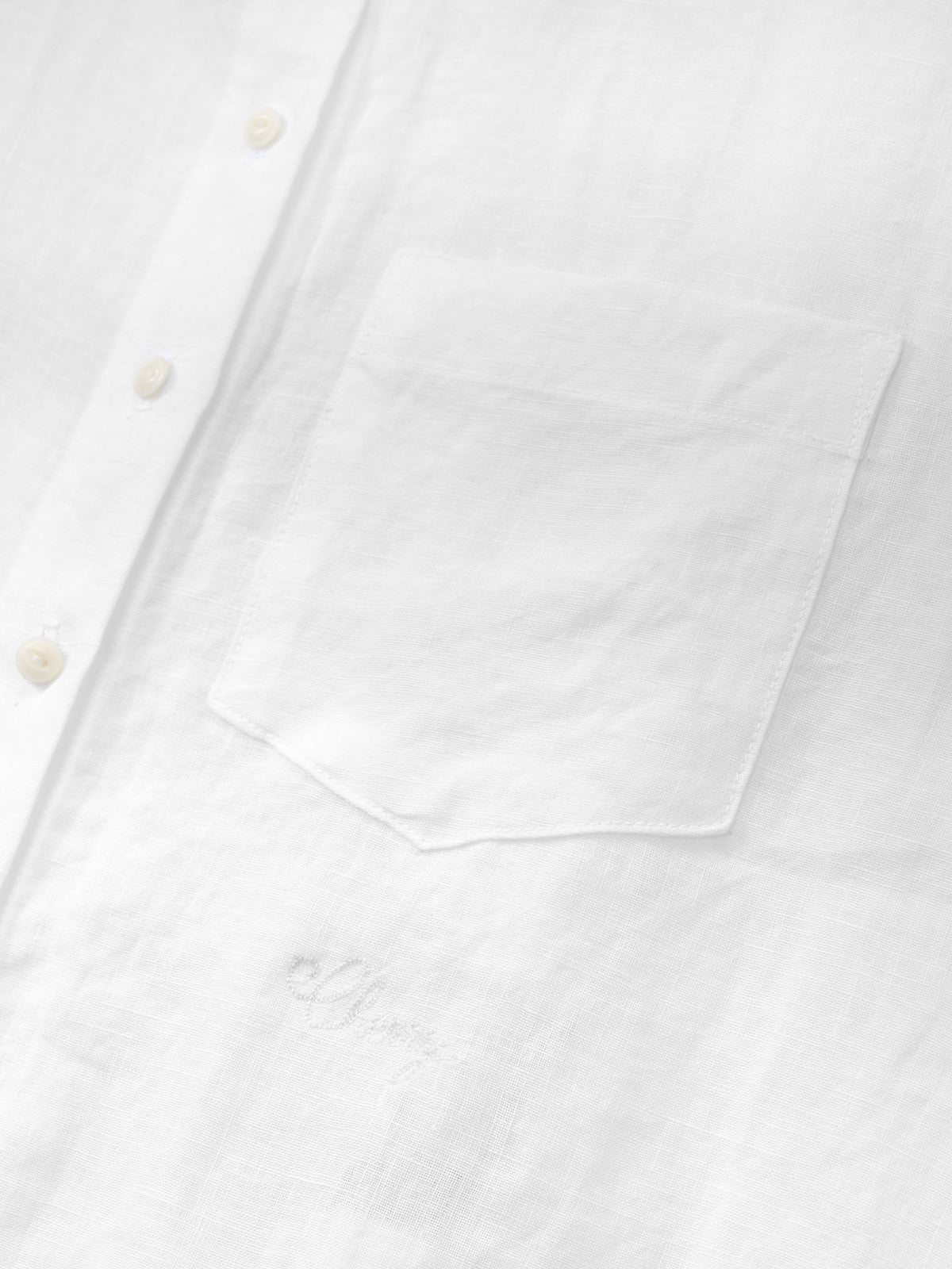 Women's Boxy Linen Button Up (White)
