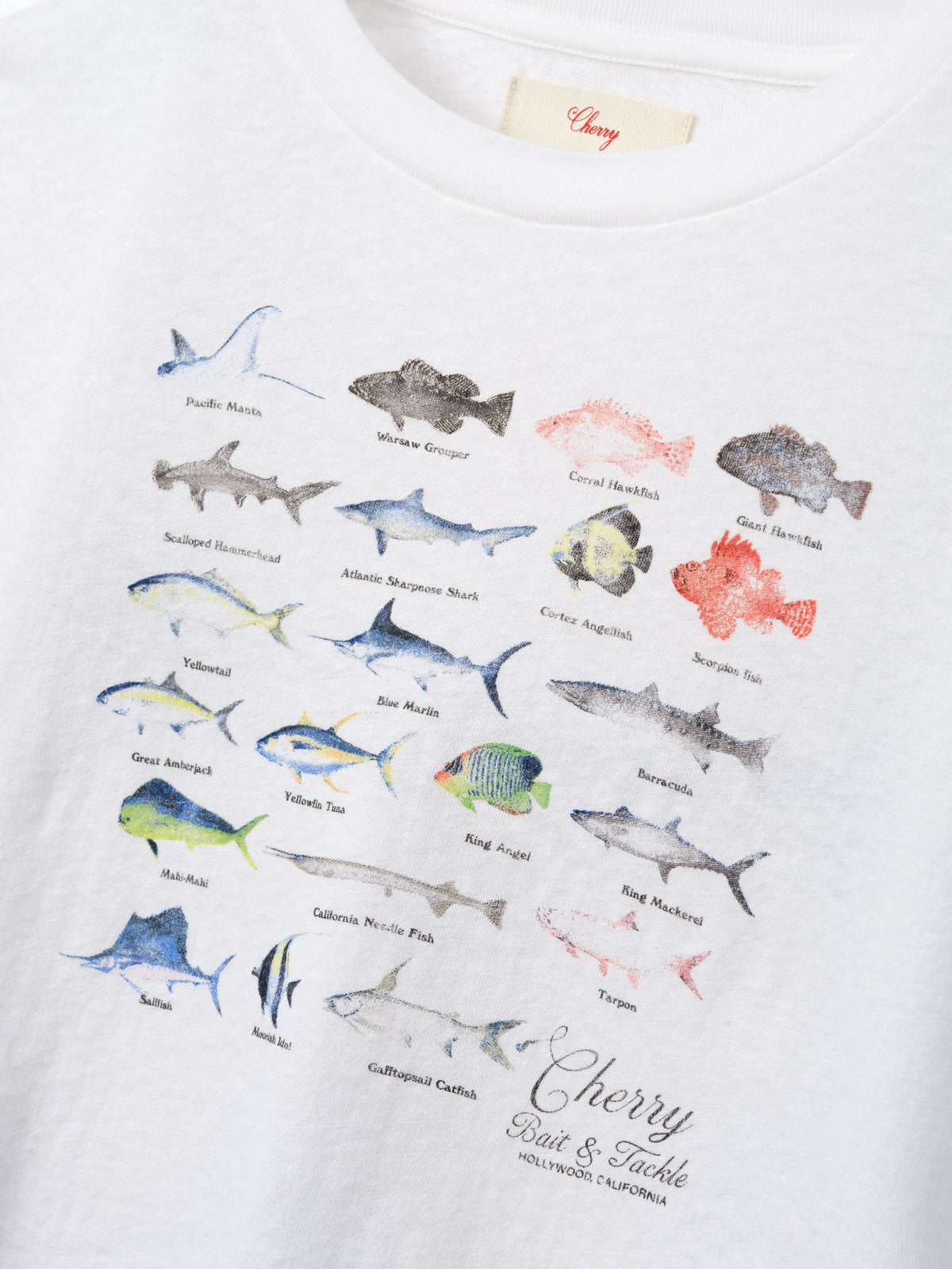Women's Fish Boxy Tee (Vintage White)