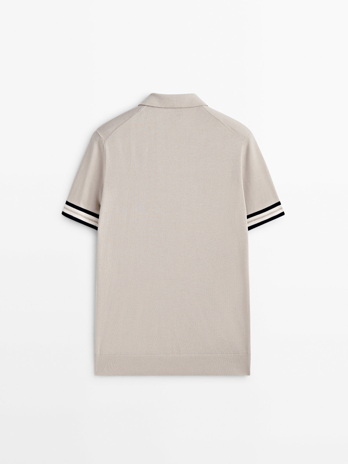 Jersey polo manga corta contraste - Beige