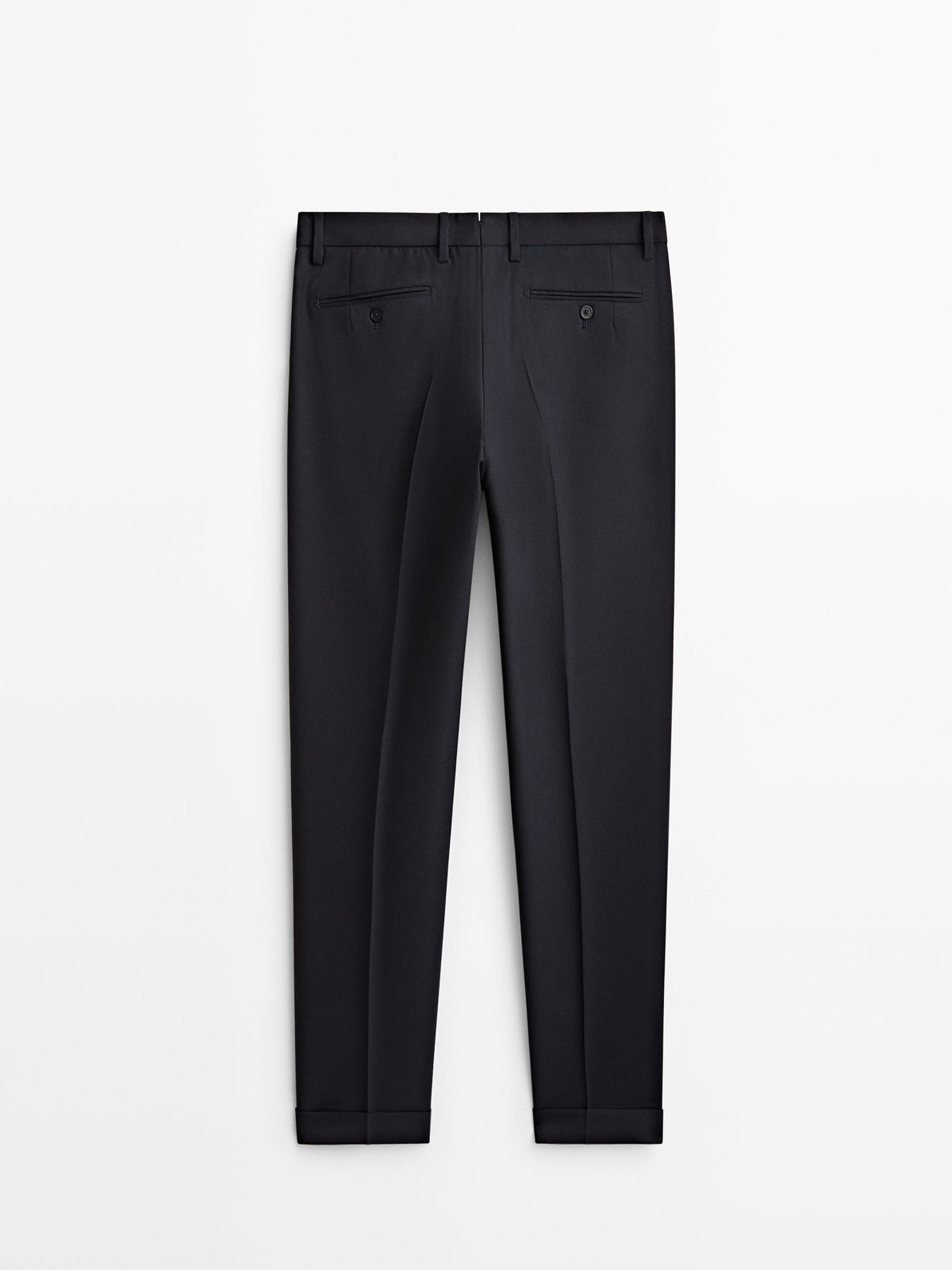 Pantalón traje cuadrillé azul lana - AZUL MARINO