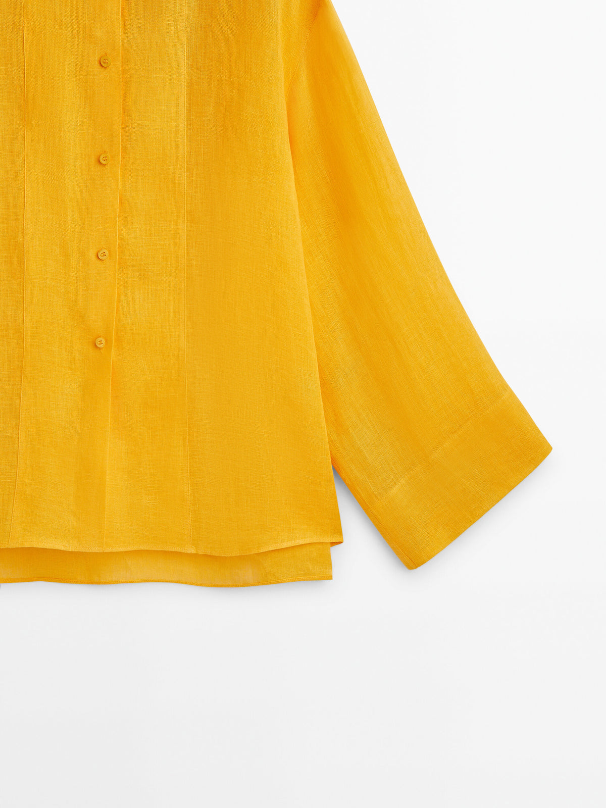 Camisa 100% lino manga ancha - AMARILLO FLUOR