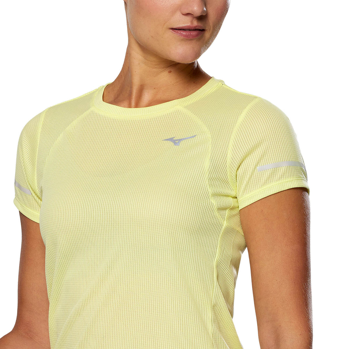 Mizuno Dryaeroflow Logo Maglietta Pale Lime Yellow