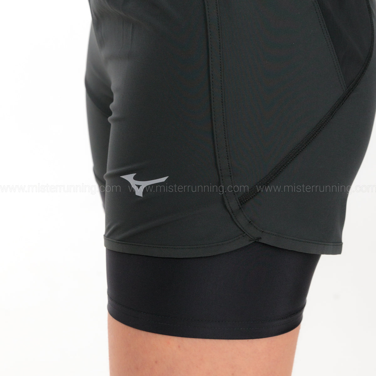 Mizuno Drylite 2 in 1 4.5in Pantaloncini Black