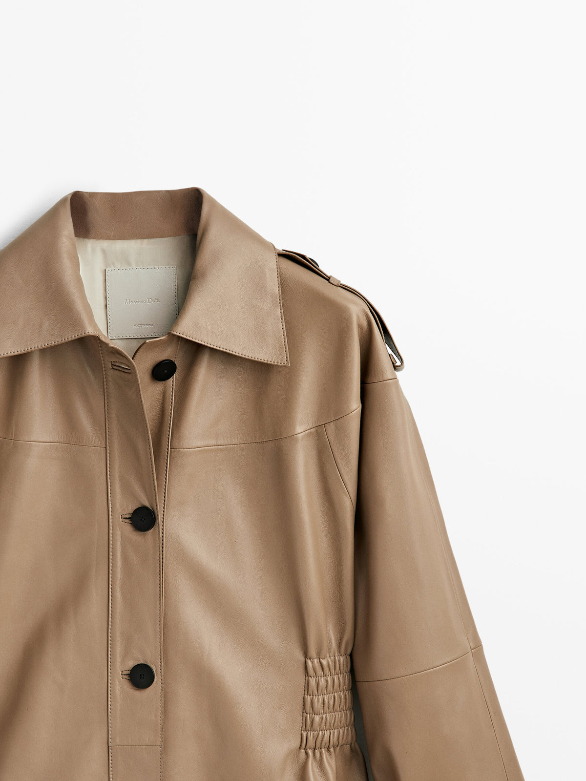 Chaqueta trench piel napa cintura elástica - ARENA