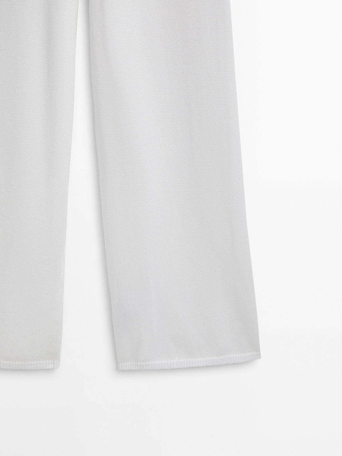 Pantalón punto bajo canalé conjunto - BLANCO