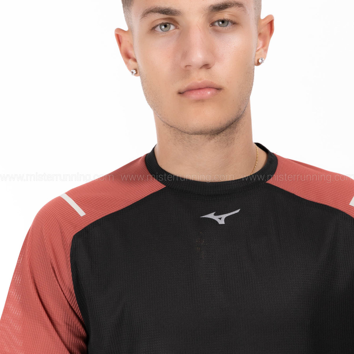 Mizuno Dryaeroflow Pro Maglietta Black/Mineral Red