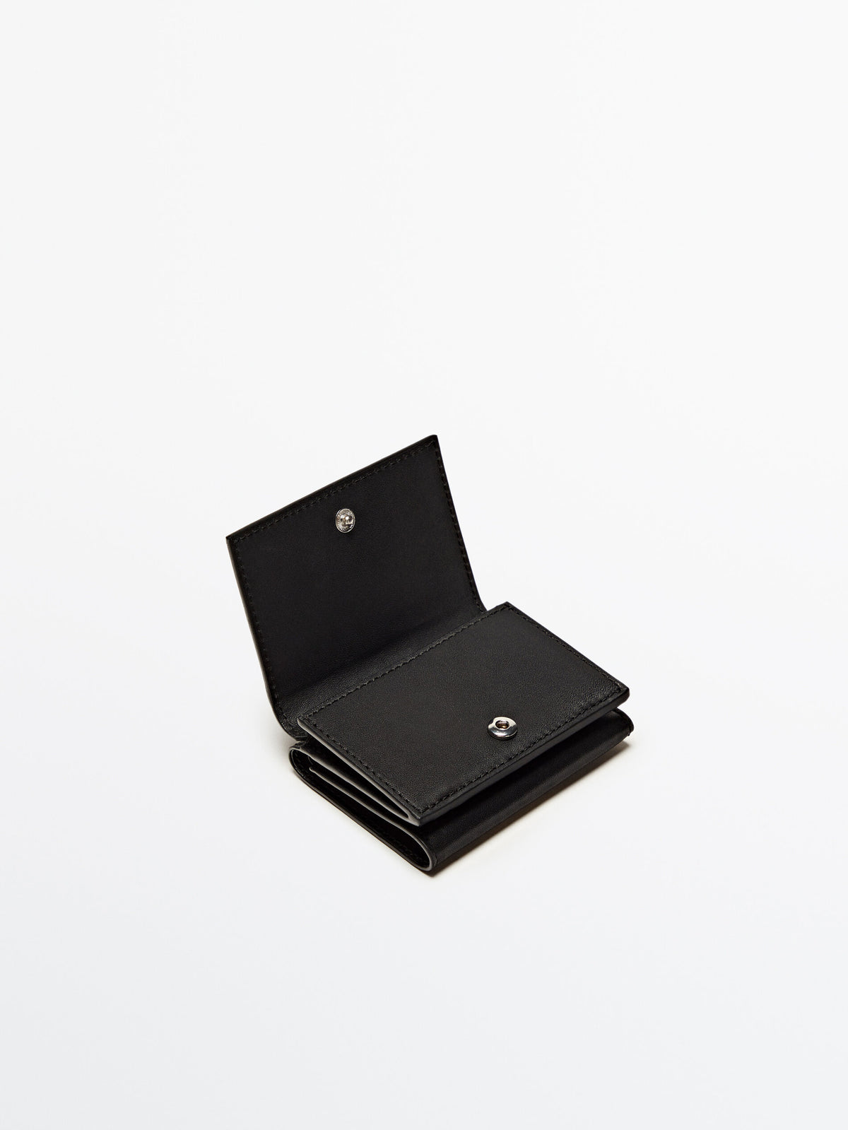 Cartera piel plegada - NEGRO