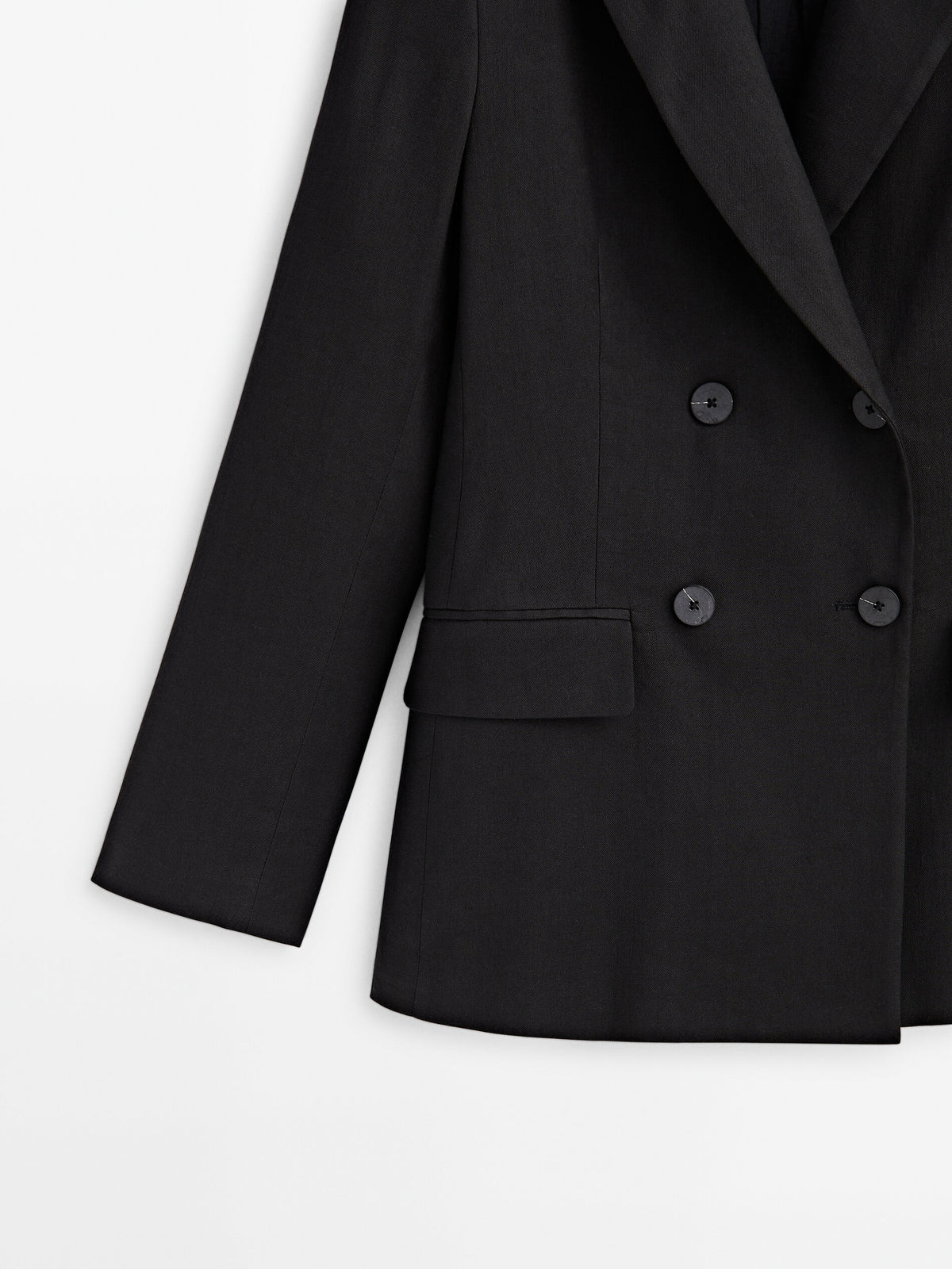 Americana traje mezcla lino stretch - NEGRO