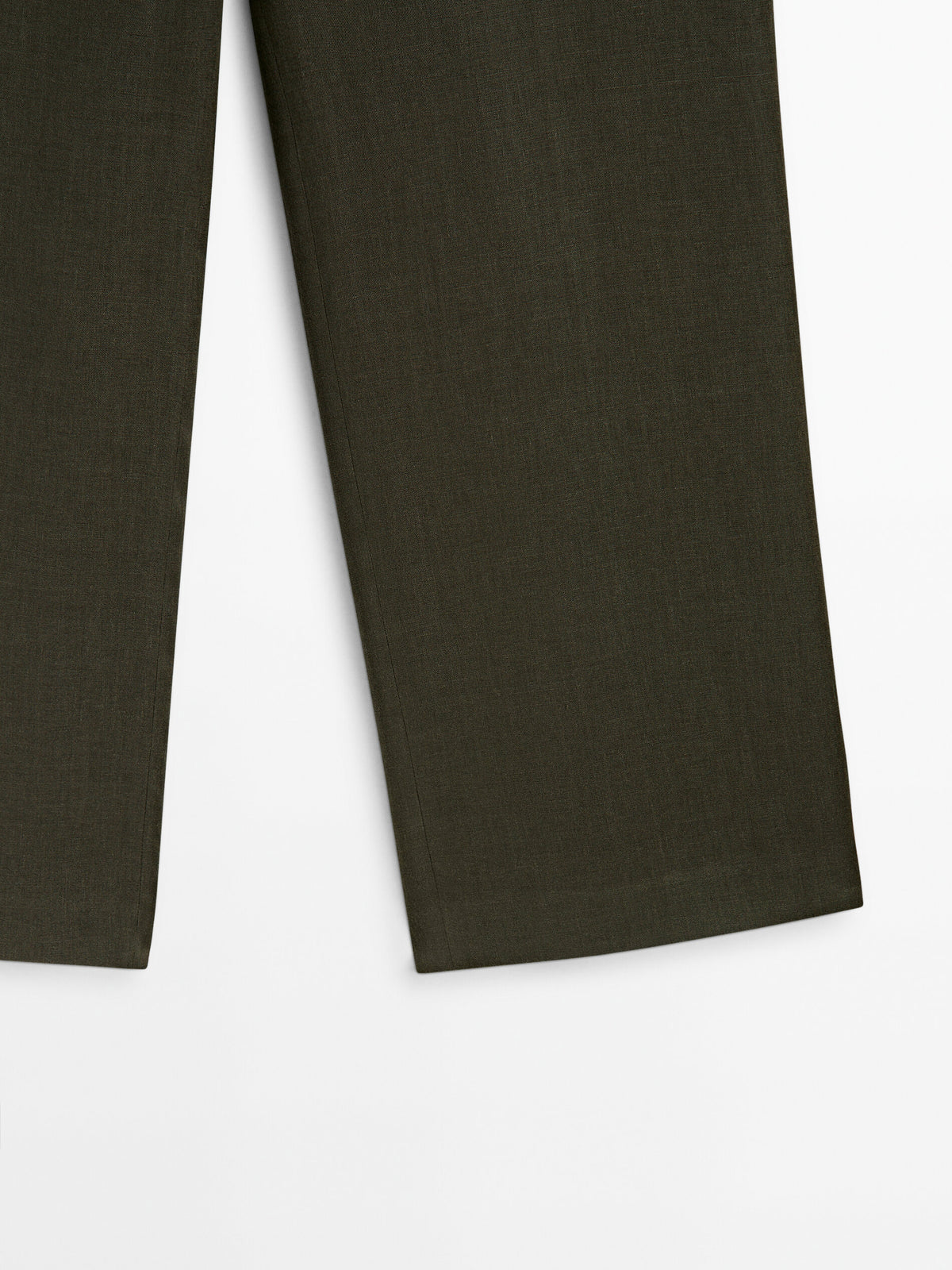 Pantalón traje 100% lino cropped - GRIS