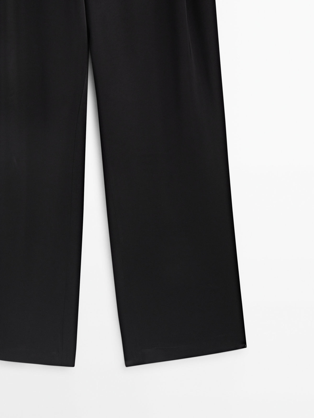 Pantalón negro satinado pinzas -Studio - NEGRO