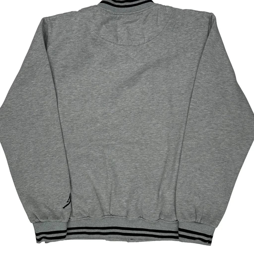 Jordan Spellout Varsity Jacket - XL Gray Cotton Blend