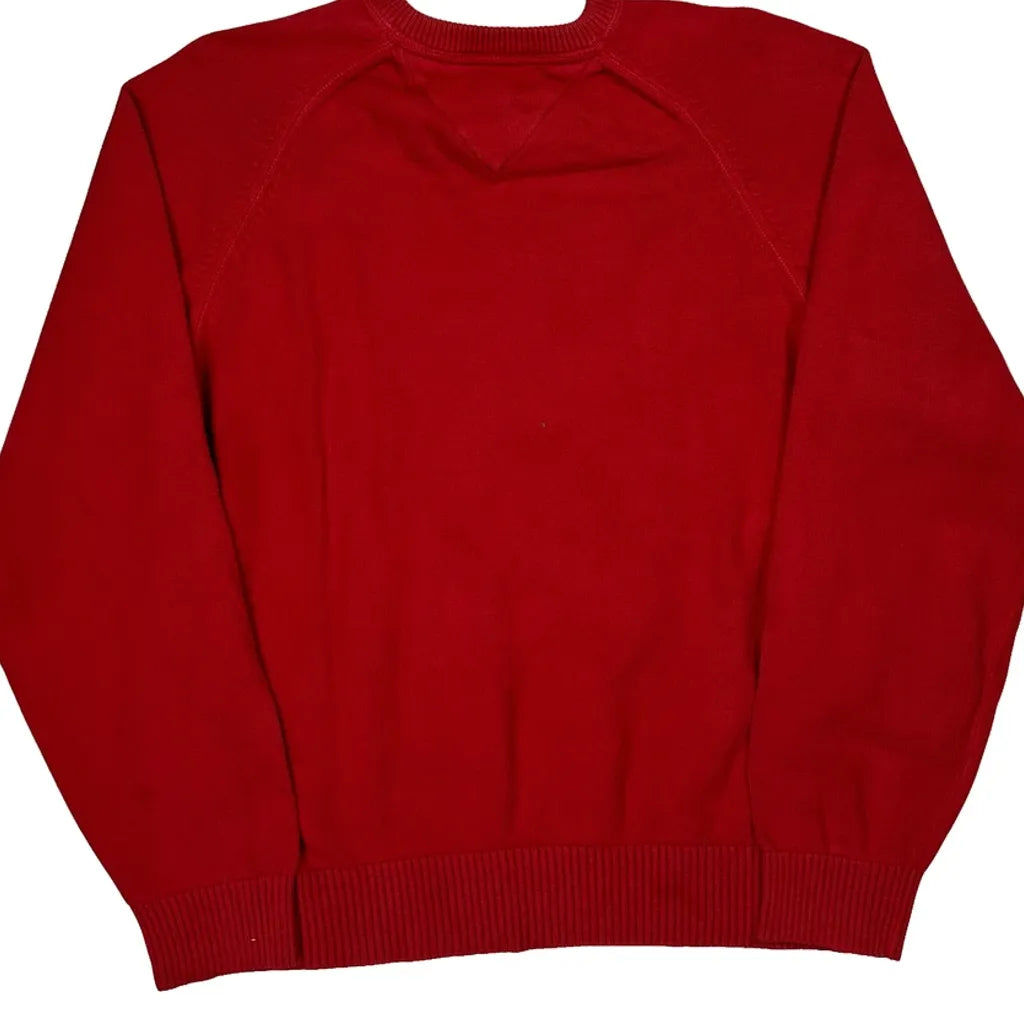 Tommy Hilfiger Raglan Sweater - XL Red Cotton
