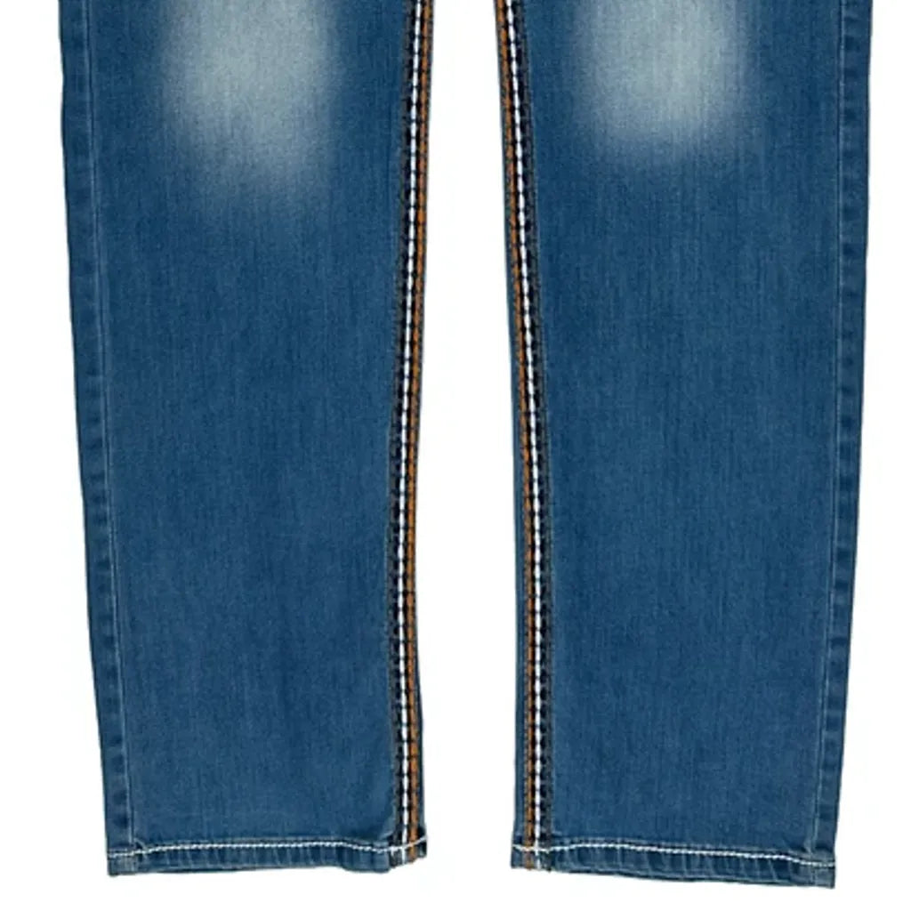 True Religion Contrast Stitch Jeans - 34W US 8 Blue Cotton