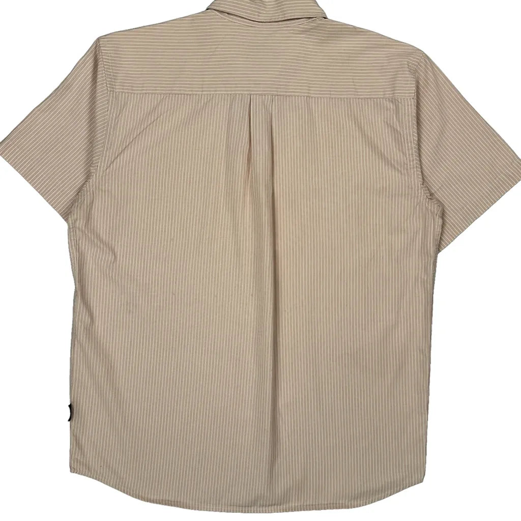 Patagonia Striped Short Sleeve Shirt - Medium Beige Cotton