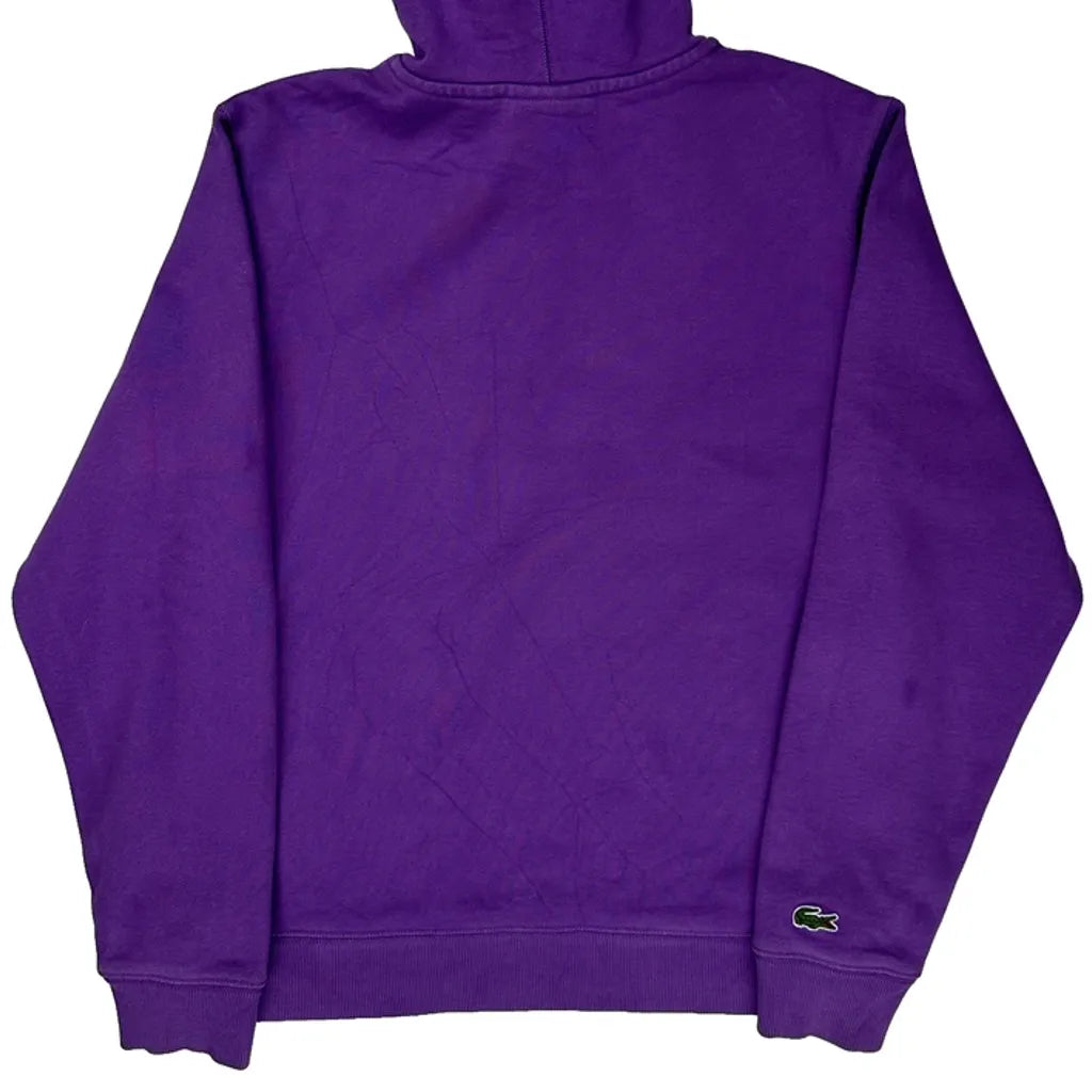 Lacoste Spellout Hoodie - Medium Purple Cotton