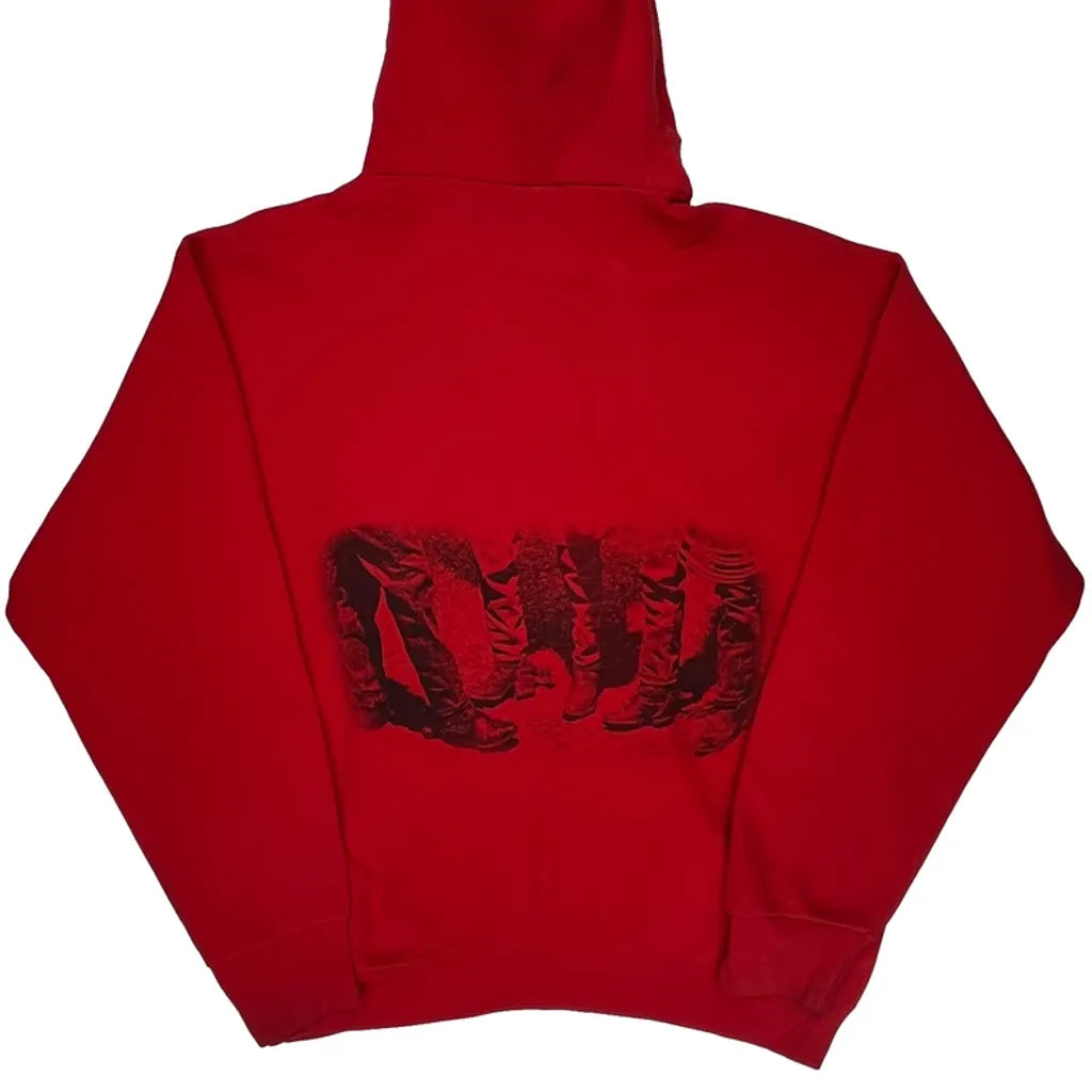 Made In USA Marlboro Fruit Of The Loom Graphic Hoodie - Large Red Cotton Blend