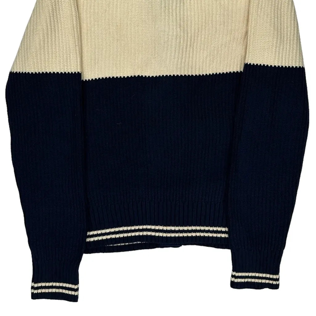 Tommy Hilfiger Striped Cardigan - Small Cream Cotton