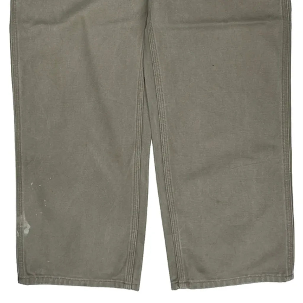 Original Dungarees Fit Carhartt B11 Des Carpenter Pants - 34W 30L Gray Cotton