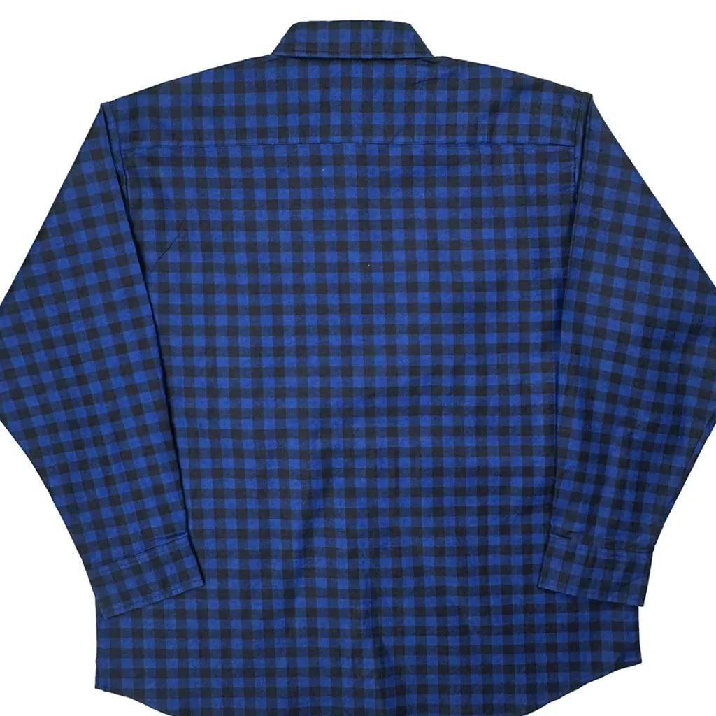 Puritan Checked Flannel Shirt - XL Blue Cotton Blend