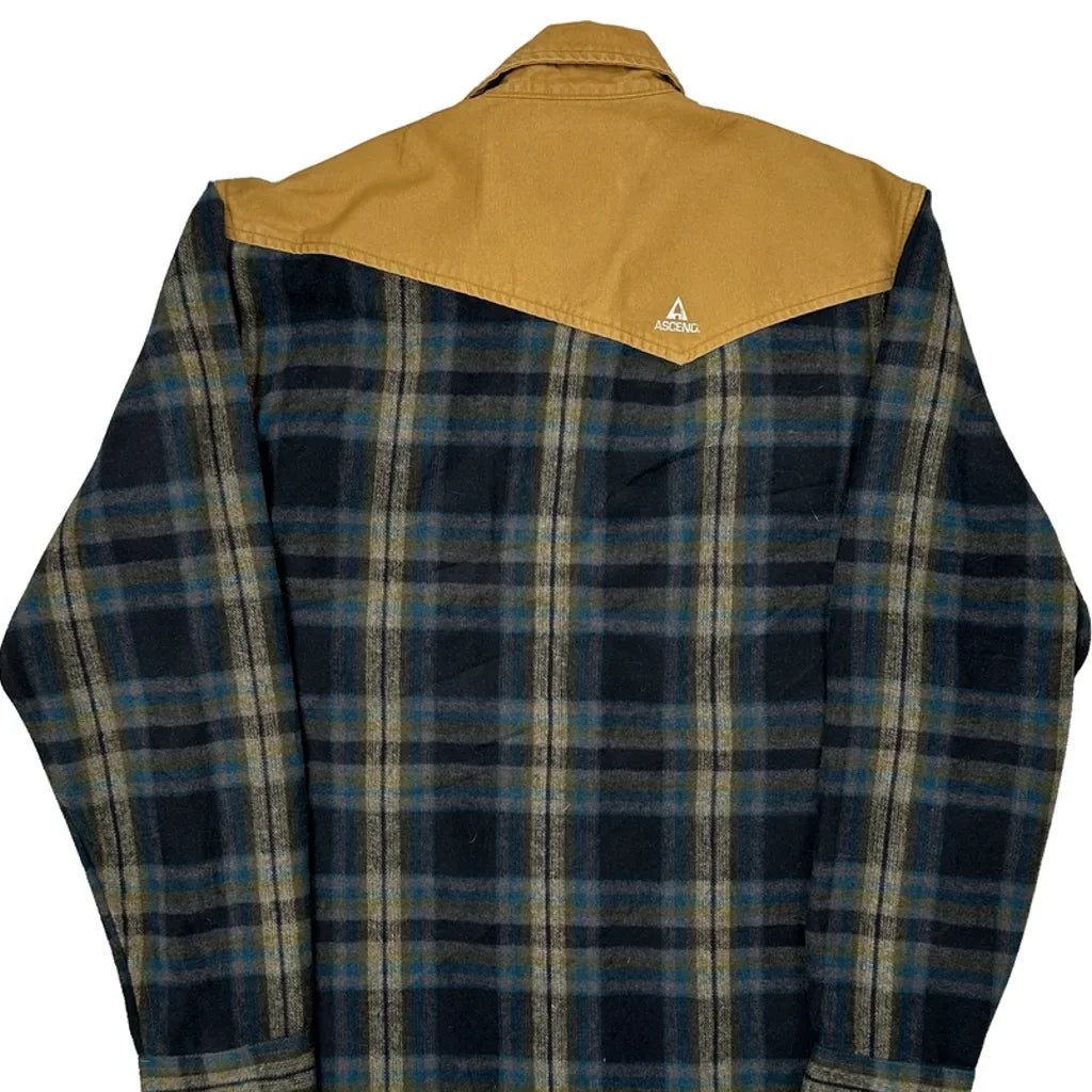 Ascend Checked Flannel Shirt - Medium Brown Cotton