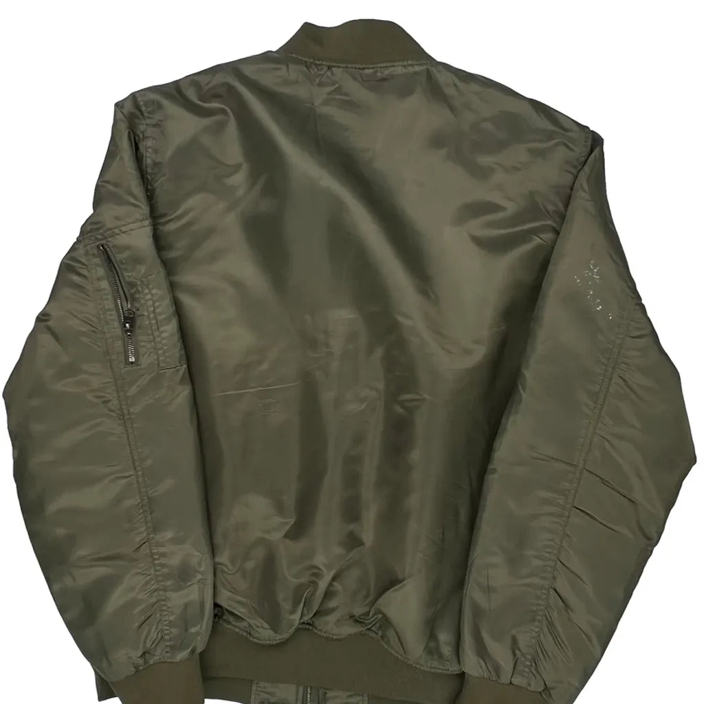 Southpole Ma1 Bomber Jacket - XL Green Polyester