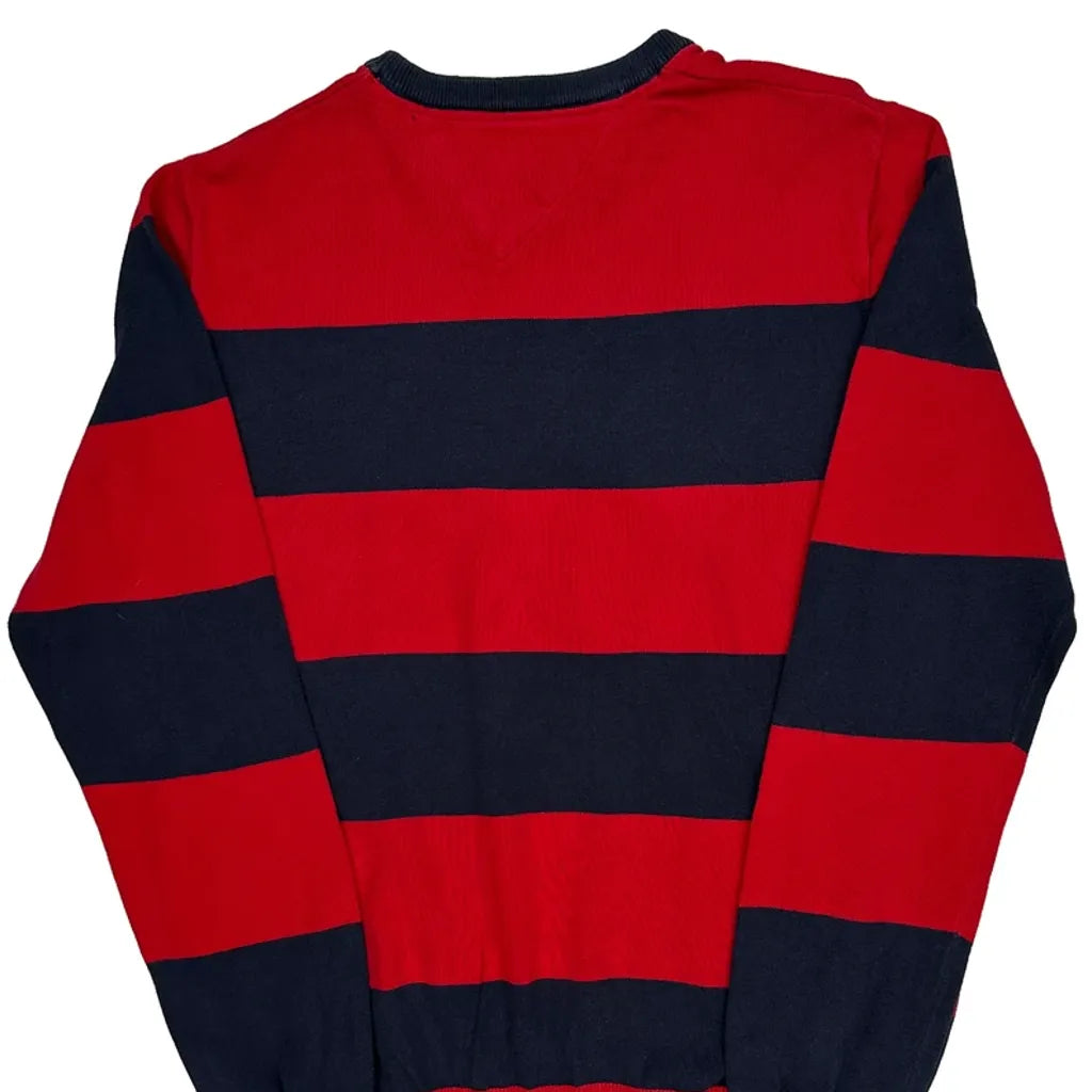 Tommy Hilfiger Striped Sweater - Medium Navy Cotton
