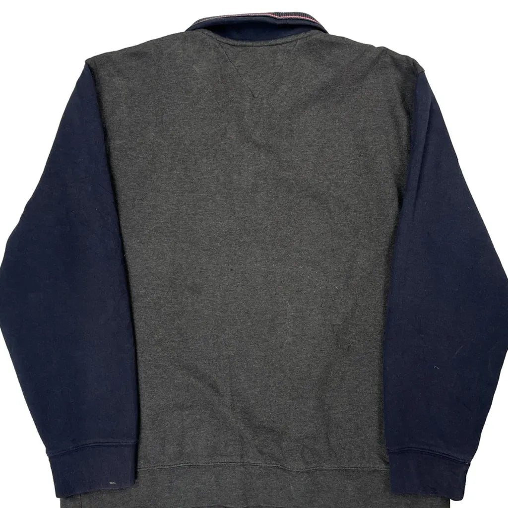 Tommy Hilfiger Collared 1/4 Zip - XL Gray Cotton