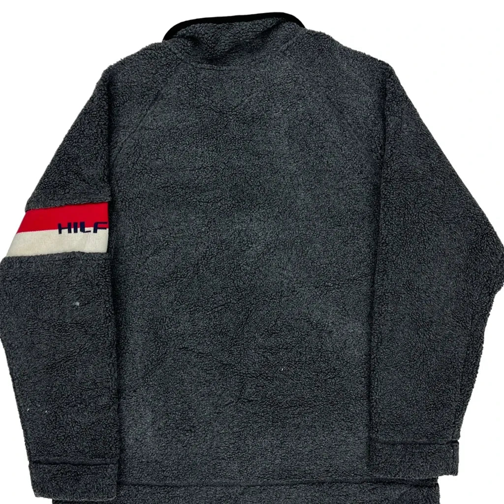 Tommy Hilfiger Spellout 1/4 Zip - Medium Gray Acrylic Blend