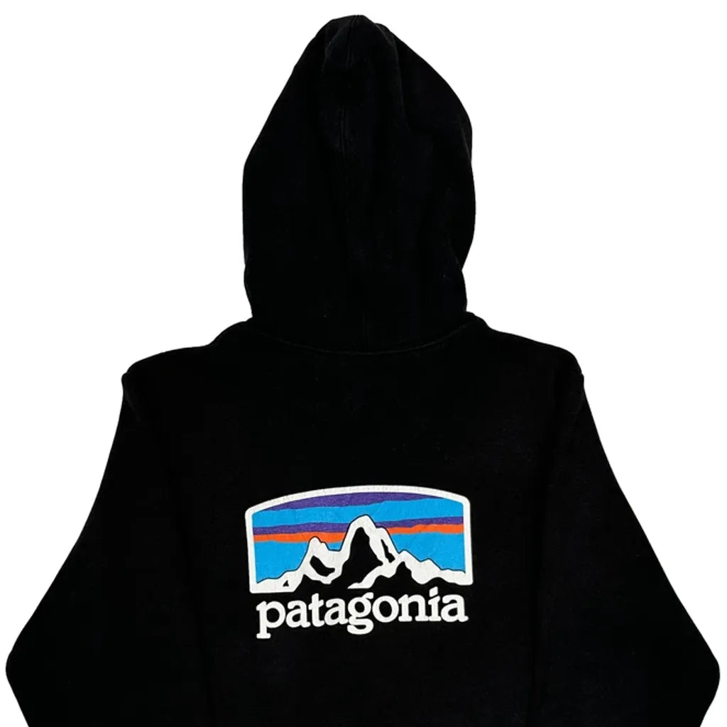 Patagonia Hoodie - Medium Black Cotton Blend
