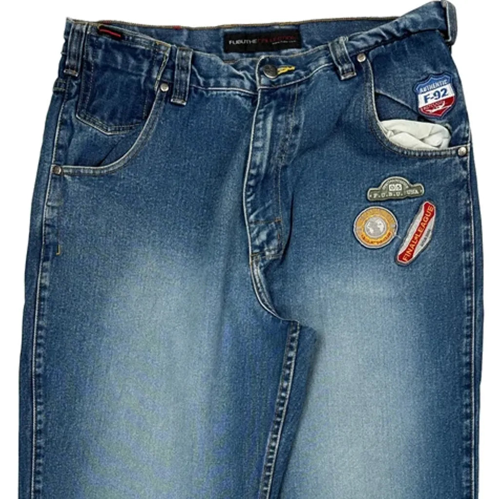 F-92 Fubu Graphic Jeans - 32W 32L Blue Denim