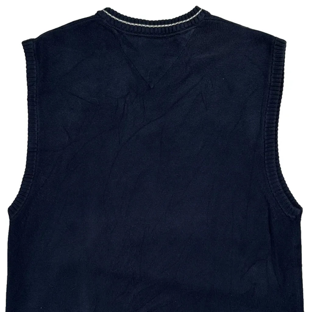 Tommy Hilfiger Sweater Vest - Large Navy Cotton