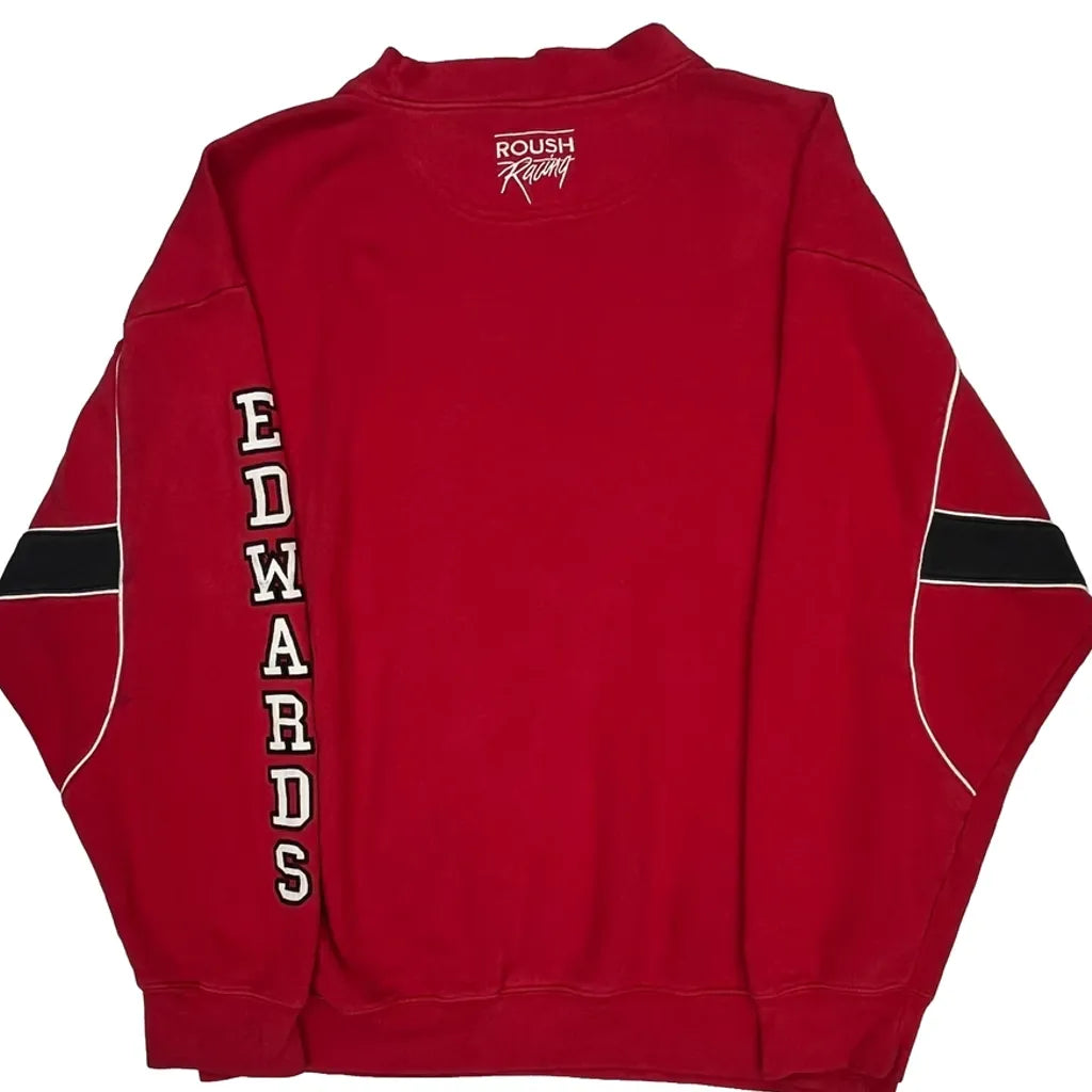 Edwards Roush Racing Nascar Sweatshirt - Large Red Cotton Blend