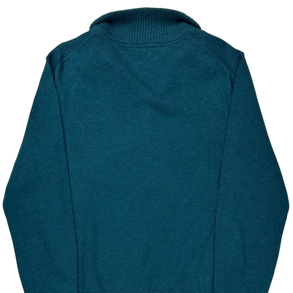 Tommy Hilfiger 1/4 Zip - Large Green Cotton Blend