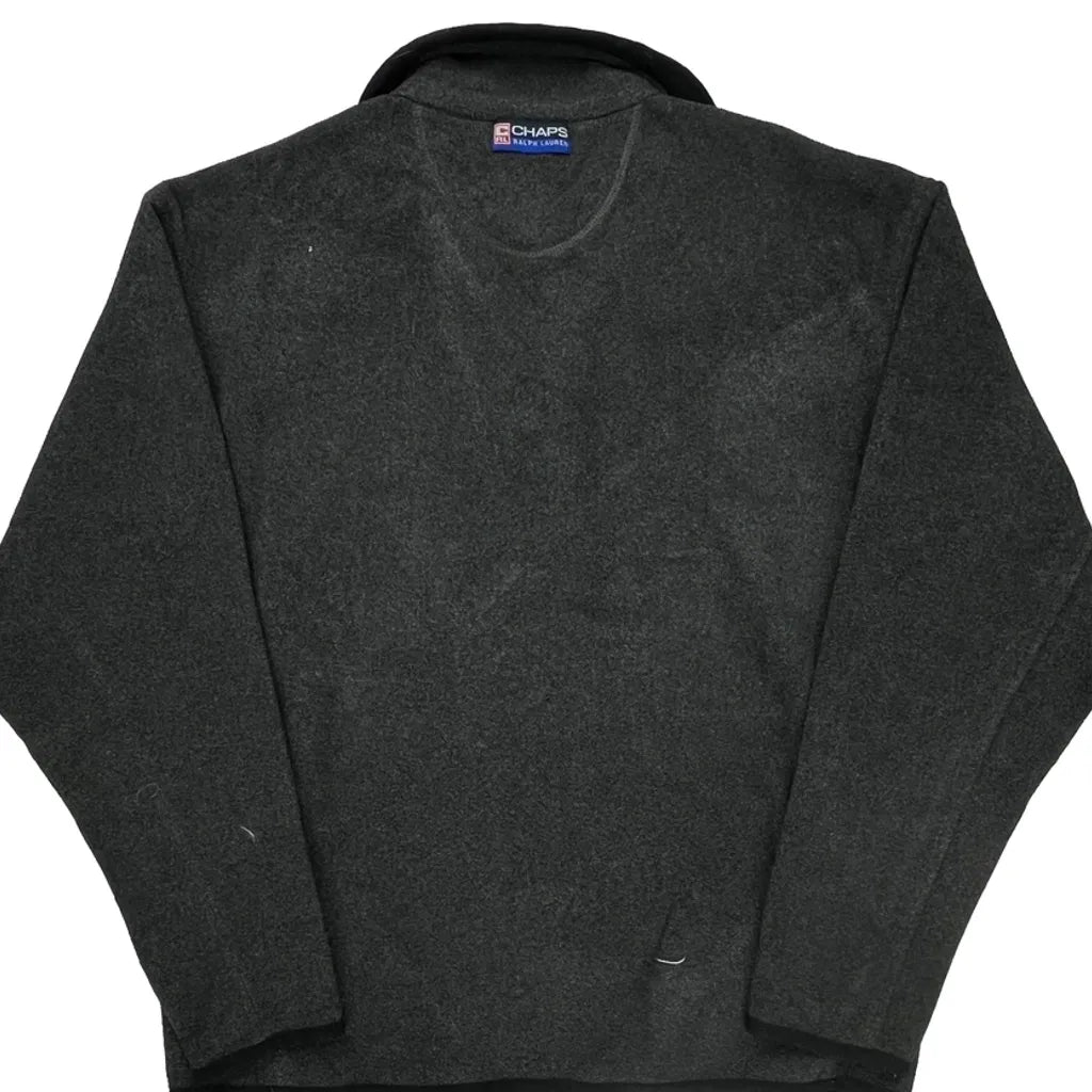 Chaps Ralph Lauren Spellout 1/4 Zip - Large Gray Polyester