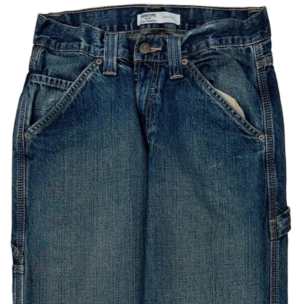 Signature By Levis Carpenter Jeans - 28W 29L Blue Cotton