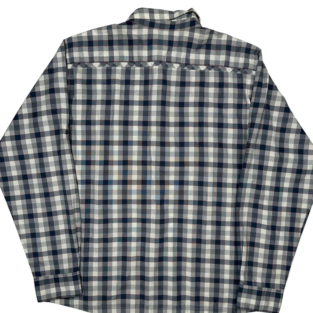 Patagonia Checked Patterned Shirt - Large Blue Polyester