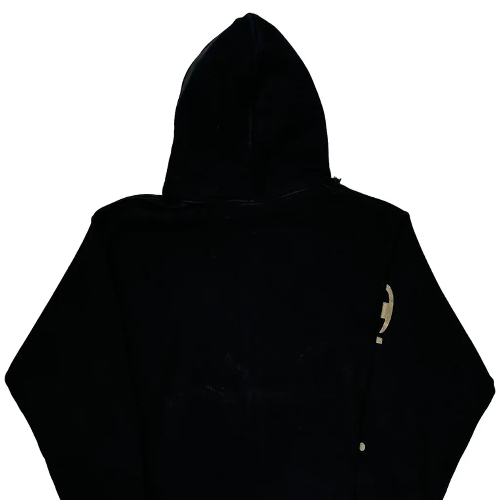 Reverse Weave Champion Spellout Hoodie - Medium Black Cotton Blend
