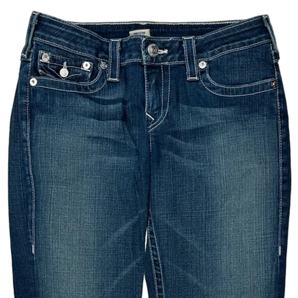 True Religion Contrast Stitch Jeans - 32W US 6 Dark Wash Denim