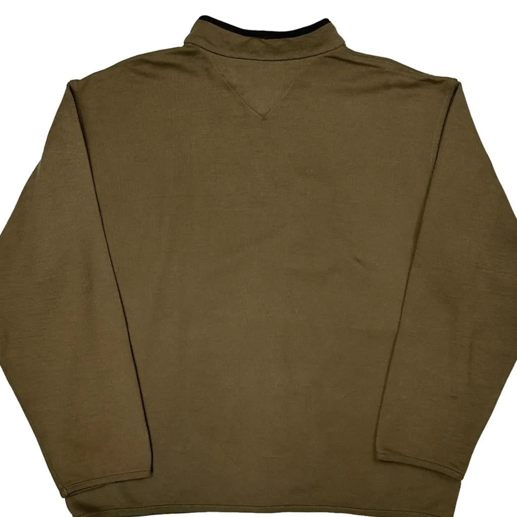 Tommy Hilfiger 1/4 Zip - Large Green Cotton Blend