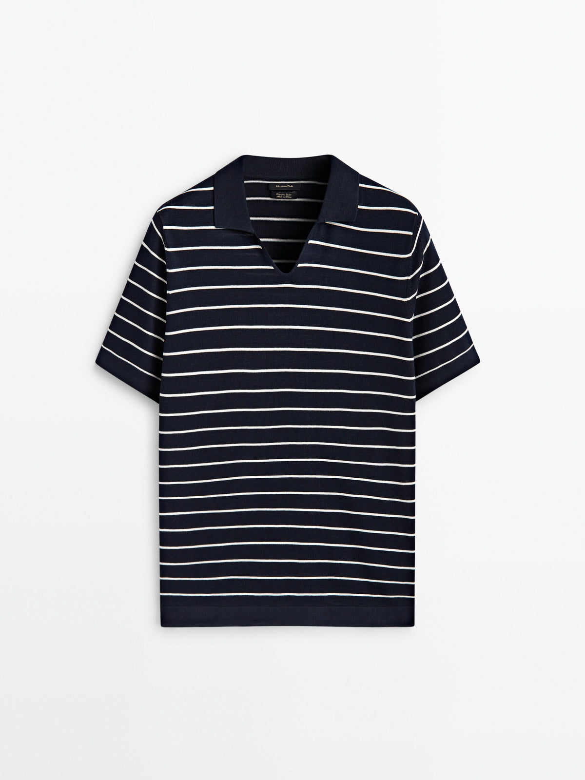 Jersey polo rayas manga corta - AZUL MARINO