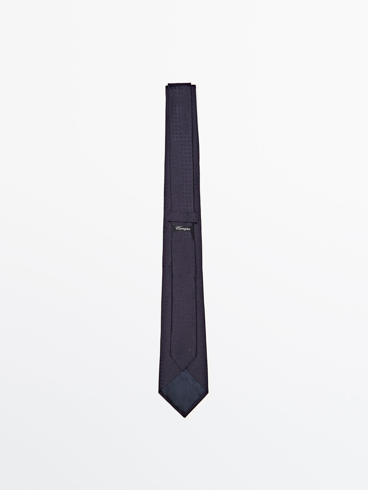 Corbata mini cuadros 100% seda - AZUL MARINO