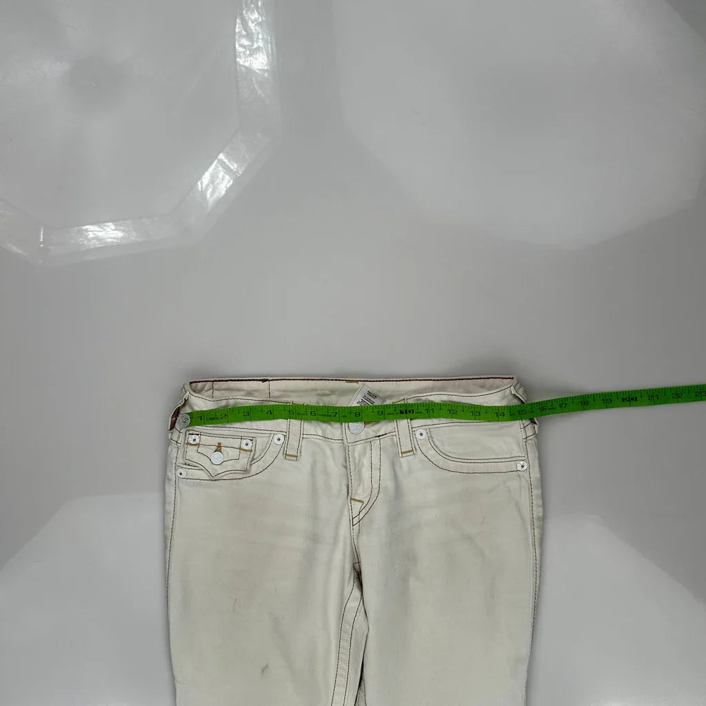 Capri True Religion Jeans - 28W US 2 White Cotton