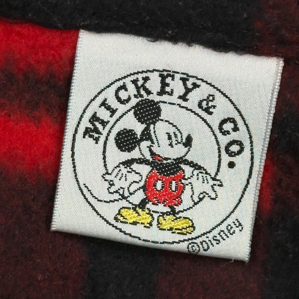 Mickey Mouse Mickey & Co. Checked Flannel Shirt - Large Red Polyester