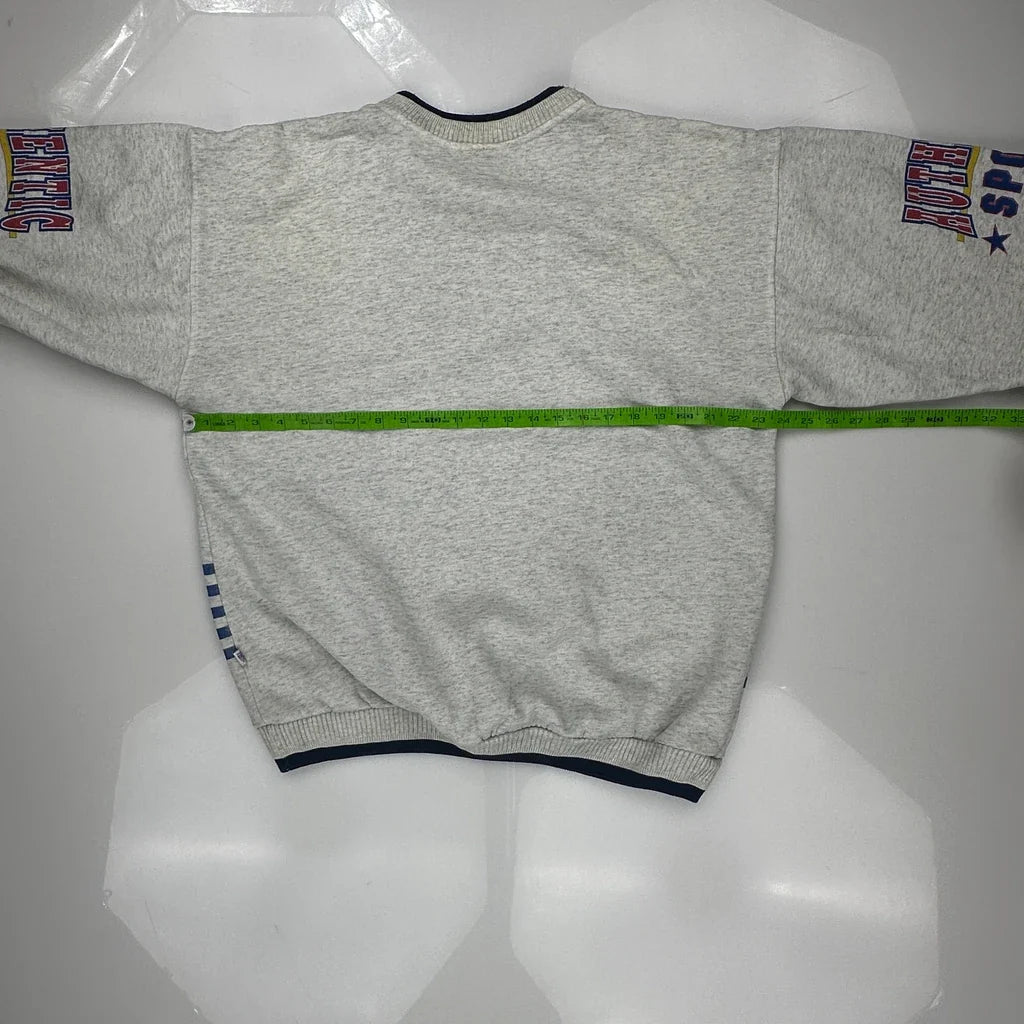 Aop Sportswear Striped Graphic Sweatshirt - Large Gray Cotton