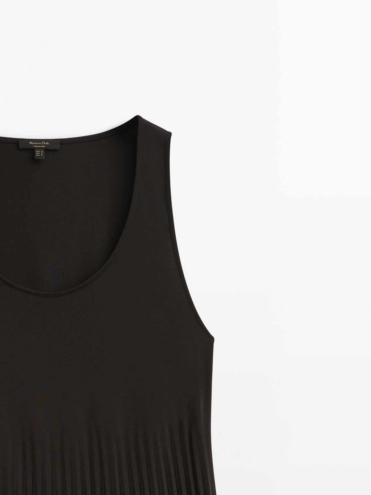 Vestido plisado negro - NEGRO
