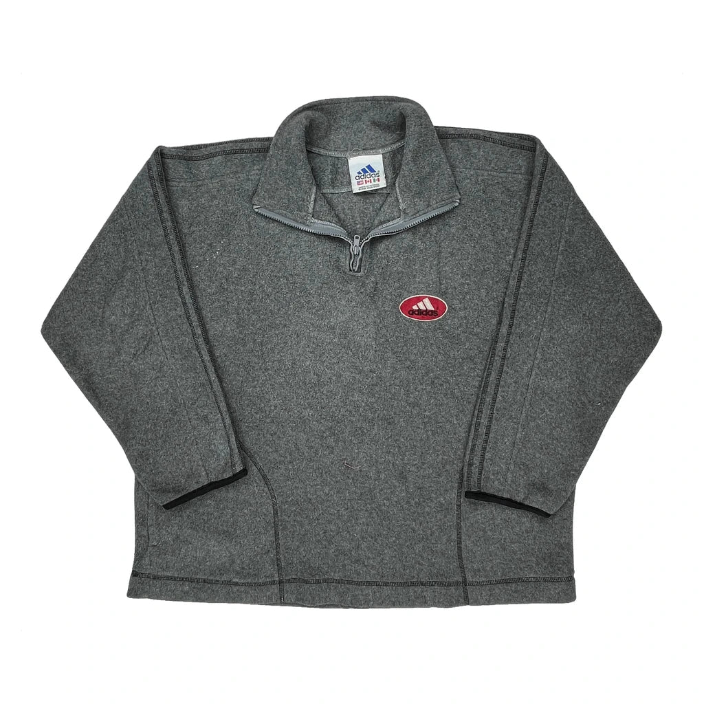 Adidas 1/4 Zip - Large Gray Polyester